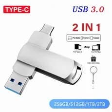 OTG TYPE-C Usb Flash Drive USB3.0 Pen 1TB 2TB Chave Pendrive
