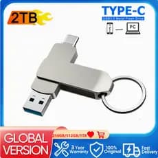 Unidade Flash USB OTG Tipo C 512 Gb 1 Tb 2 Pen Drive HD Armazenamento Externo Memory Stick Suporte IPhone15/16/17