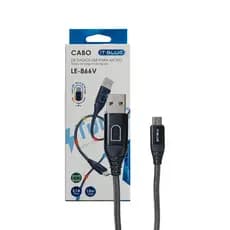 Cabo USB Micro 1,2m com LEDs 3.1A LE-866V IT-Blue