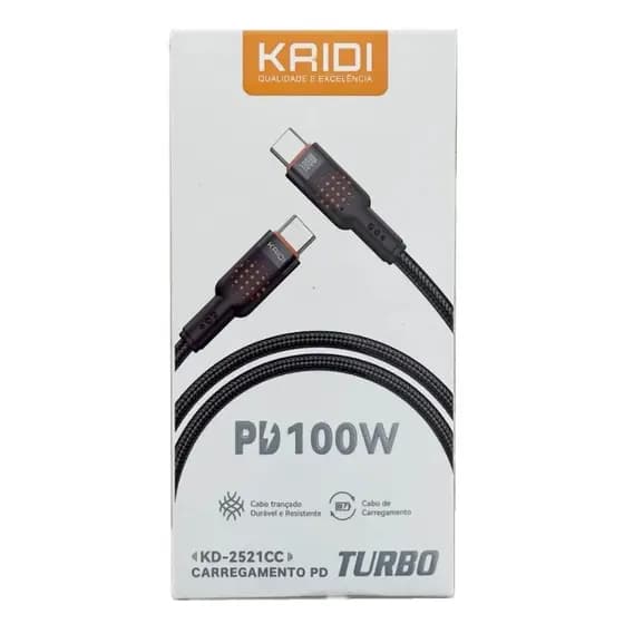 Cabo Usb Tipo C 1 Metro Pd 100w Kd-2521cc Kaidi