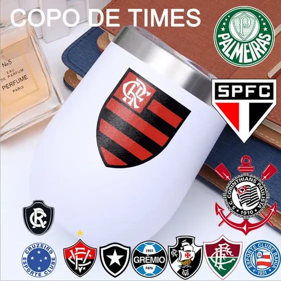 Copo Times Térmica com tampa Acrílico 350ml