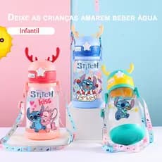 Garrafa Unick Alce Água Infantil Criança Portátil Com Canudo happy vole