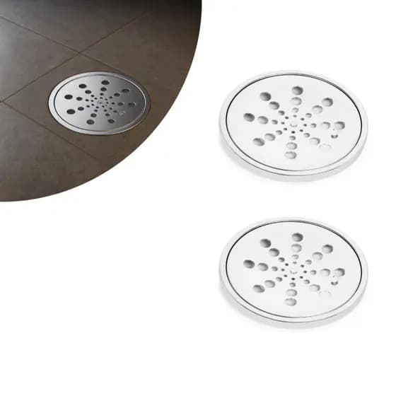 Kit Ralo Redondo 15x15 Inox Para Banheiro Box Chuveiro Alta Vazão
