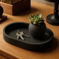 Bandeja Porta Treco Organizador Oval para Casa e Escritório