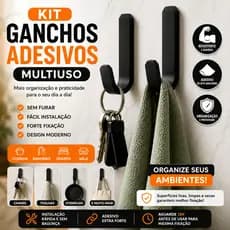 Gancho Adesivo Multiuso Parede Porta Toalha Chave Cozinha Banheiro Quarto Organização