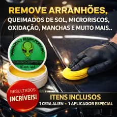 Cera Alien Remove Riscos Queimados Oxidação Lataria Com 1 Aplicador Especial para Aplicação