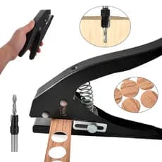 Alicate Perfurador para Fita de Borda, com Broca Escareadora para Tapa Furos em Madeira, 12/15mm