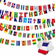 Varal Bandeiras Países 50/100/200 Unidades Copa do Mundo Decoração Torcida