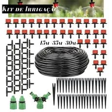 Kit de Irrigação 45m/35m/30m com Nebulização Completa e Gotejadores Pretos Irrigação automatizada
