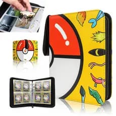 Álbum Fichário Pokémon 400/900 Cartas 50 Folhas com Zíper + 4 Páginas Extras PU resistente à água