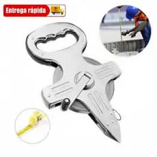 Trena Profissional Fita Métrica 100m Metros Aço Inox Retrátil + 3m Com Manivela e Fita Resistente
