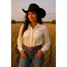 Camisa Feminina manga longa Roupa para Festa de Peão Country