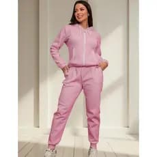 Conjunto de moletom feminino barato Grosso quente Blusa Com Zíper e Touca Calça de moleton Flanelada