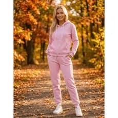 Conjunto Feminino Jogger Moletom de Algodão Flanelado Forrado Blusa de Frio Com Calça Agasalho Moletinho