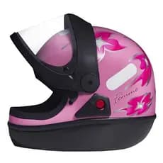 Capacete Fechado Moto San Marino Feminino Flor Rosa
