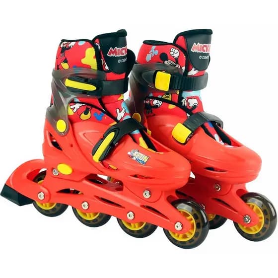 Patins do Mickey 4 rodas 32 ao 35 Kit de Proteção BBR DI0008
