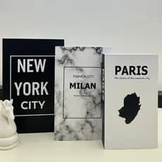 Conjunto de Caixa Livro Decorativa Organizadora – 3 Peças