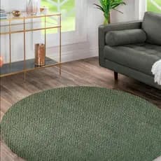 Tapete Sisal Natural Comfort Oliva Redondo Quarto 2,00x2,00