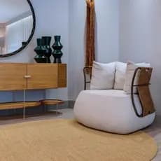 Tapete Sisal Natural Basic Bege Redondo Casa 2,00x2,00