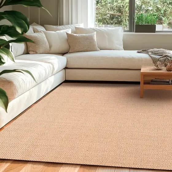 Tapete Sisal Natural Chevron Bege Sala Quarto 2,00x1,40