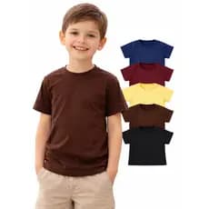 Kit 5 Camisetas Infantis juvenil Conforto Total 100% Algodão Cores Sortidas
