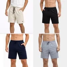 kit 4 Bermudas Moletom Masculina Estiloso Treino Academia Treino Casual Algodão Cores Sortidas