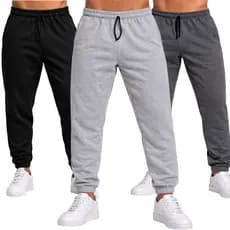 Kit 3 Calças Moletom Flanelado Jogger Masculina Basica Confortavel Dia a Dia