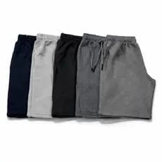 Kit 5 Bermudas Masculinas Moletom Confortável Básicas Cores Sortidas Academia Casual Dia a Dia