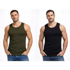Kit 2 Regatas Masculinas Ribana canelada Premium Confortáveis Academia Casual Slim Fit