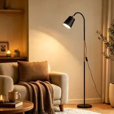 Luminária de Chão Articulada 360° Metal Braço Ajustável para Sala Quarto Escritório Leitura