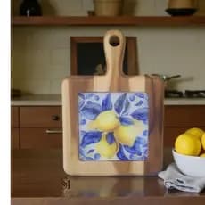 kit cozinha descanso de Panela em Madeira personalizado Limão Siciliano/ Casa, Decoração