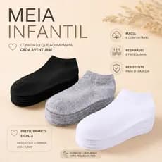 Kit De 3 Até 12 Pares De Meias INFANTIL Algodão