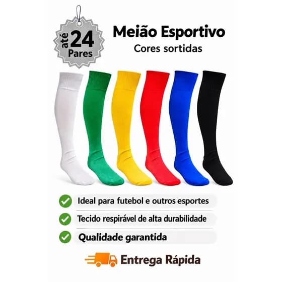 Kit com 12 até  24 Pares de Meião Preço Baixo