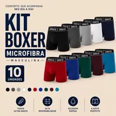 Kit Com 5 Até 10 Cuecas Boxer Microfibra Masculina Adulto