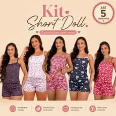 Kit Com 2 a 5 Conjuntos Baby Doll Estampados Sem Bojo Altamente Confortável