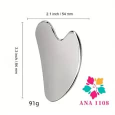 ANA 1108 Massageador Facial e Corporal Aço Inox Gua Sha Raspagem Skincare Rosto Relaxamento SPA Lifting Facial-Rosa Glam