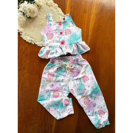 2 a 4 anos - Conjunto Blogueirinha Infantil Feminino Menina | 2 Peças | Moda infantil