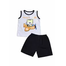3 a 6 meses - Conjunto Masculino de Camiseta e Short para Bebê / Meninos