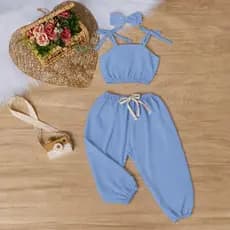 1 a 2 anos - Conjunto Infantil Estampado para Menina - Blusa, Calça e Tiara