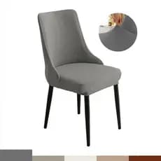 Capa de poltrona de veludo curvada, material elástico, adequada para cadeiras de encosto alto, cozinha, sala de jantar,
