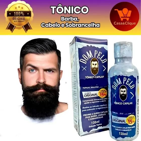 Dom Pelo Original - Tônico Capilar para Cabelo, Barba e Sobrancelha 6XT5