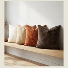Conjunto de 4 capas de almofada para sofá de outono e Ação de Graças, em chenille nórdico, tamanhos 30/40/45/50cm.