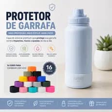Protetor de Silicone para Garrafa e Squeeze Antiderrapante Silicone Premium Compatível 7,5cm/9,0 cm