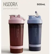 Coqueteleira Academia Shakeira 500ml 2 Compartimento Suplementos e Mola Antivazamento Shaker Fitness