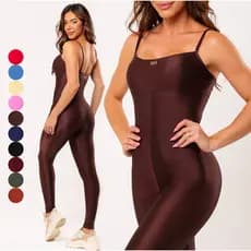 Macacão Fitness Poliamida Academia Feminino Alta Conpressão Zero Transparencia 3