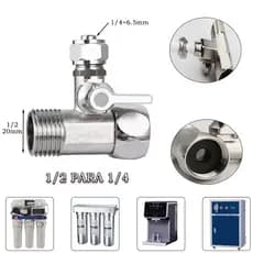 Adaptador Do Purificador Filtro De Água De Alimentação 1/2'A 1/4 Torneira De Válvula De Esfera Segura