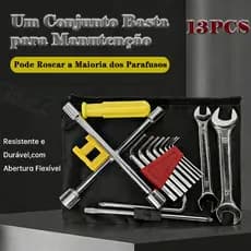 KIT 13 Jogo de Soquetes Cruzados e Chaves Allen para Bicicletas e Scooters com Bolsa de Armazenamento