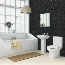 Papel de Parede Porcelanato Mármore Siena Preto – Ideal para Ambientes Internos