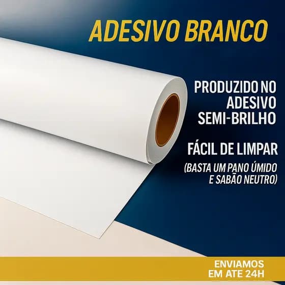 Adesivo de Vinil Lavável Branco | Ideal p/ Móveis e Eletrodomésticos, Impermeável, Antifungo