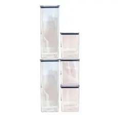 Kit 5 Potes Hermético acrílicos Armazenar Alimento Organizar